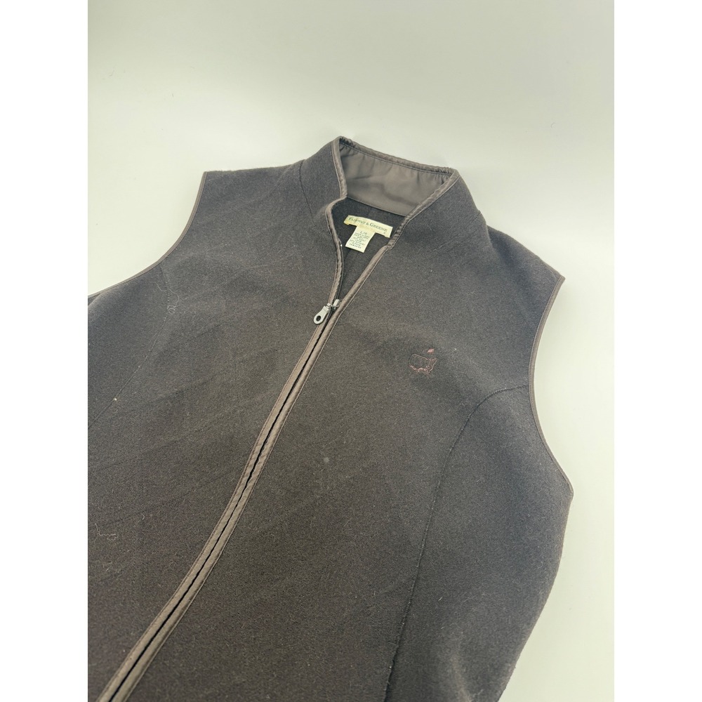 Vintage Fairway & Greene Masters Golf Vest Mens L Wool Alpaca Full Zip Quilted